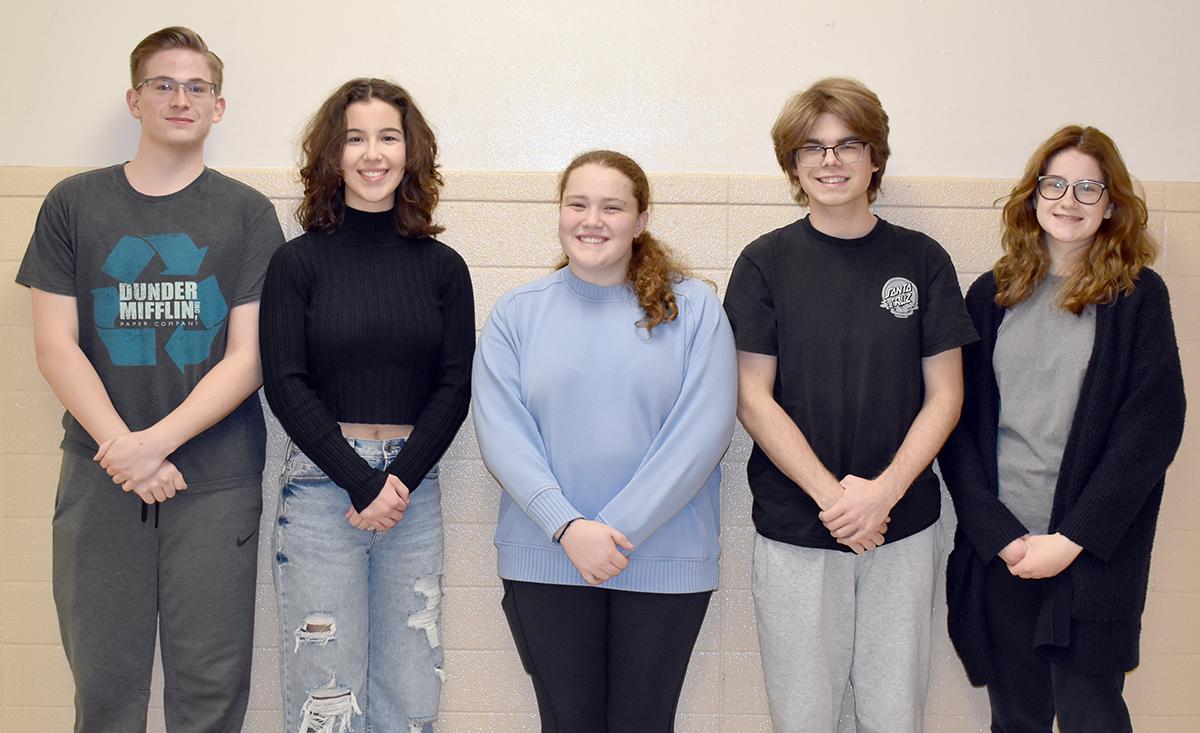 Mars Area High School orchestra members Kole Yingling, Madelyn Ostapchenko, Meghan Smith, Ian Fuechslin, Kara Sims and (not pictured) Andrew Nelson were selected to perform at the PMEA District Orchestra Festival.