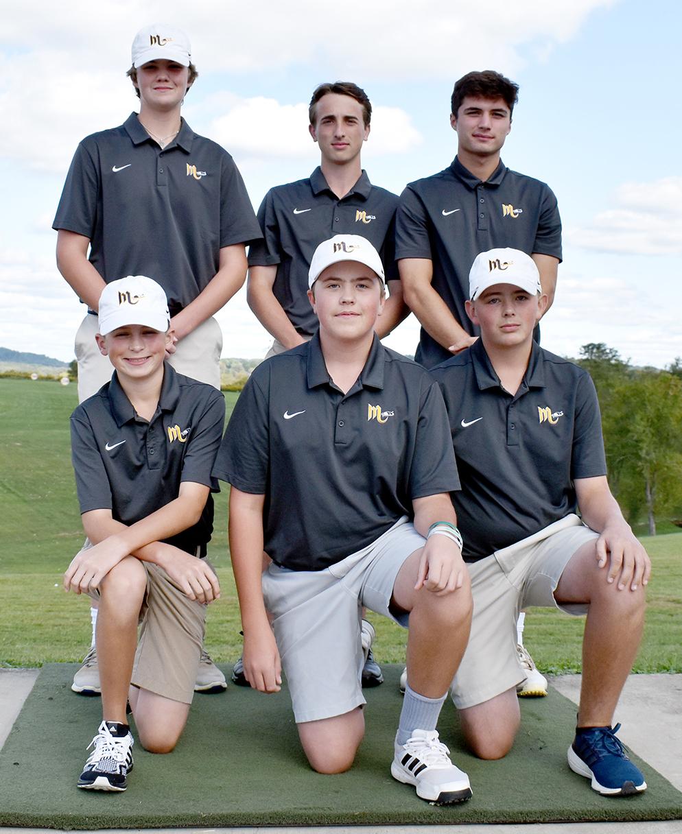 Members of Mars Area High School Boys JV Golf Team are (back row, from left) Charlie Bickel, Max Solich, Jonah Kozora, (front row) Colin Stevenson, Max Prazer, James Kinghorn, (not pictured) Cory Killian and Ryan Mitchell. 