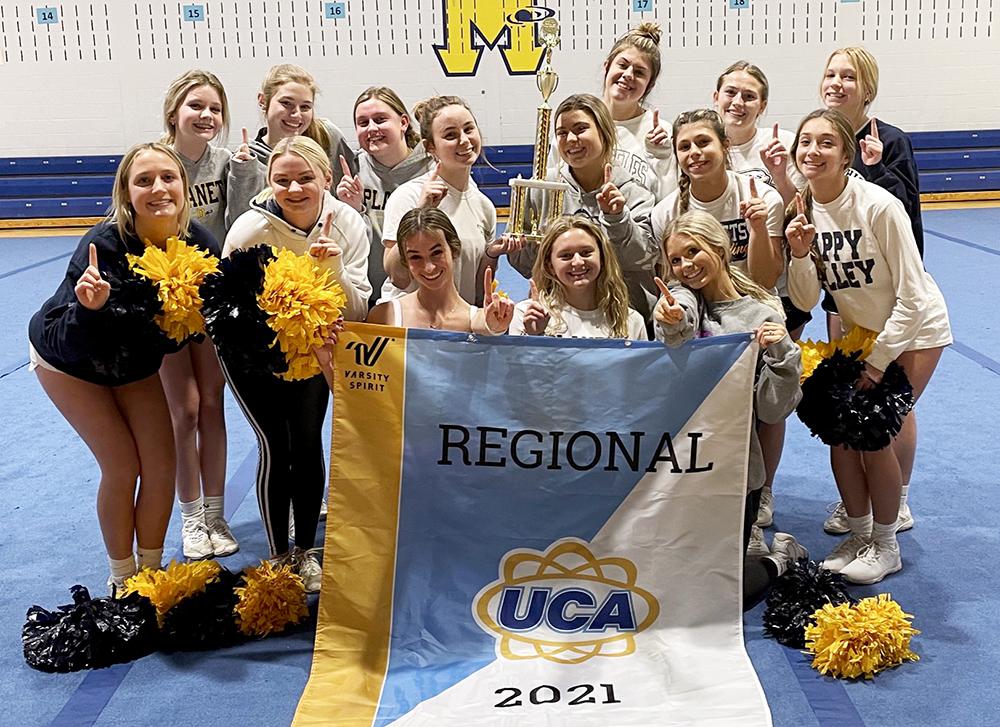 Members of Mars Area High School Competitive Cheer Team gather for a photo after taking first place at the UCA Allegheny Regional competition.