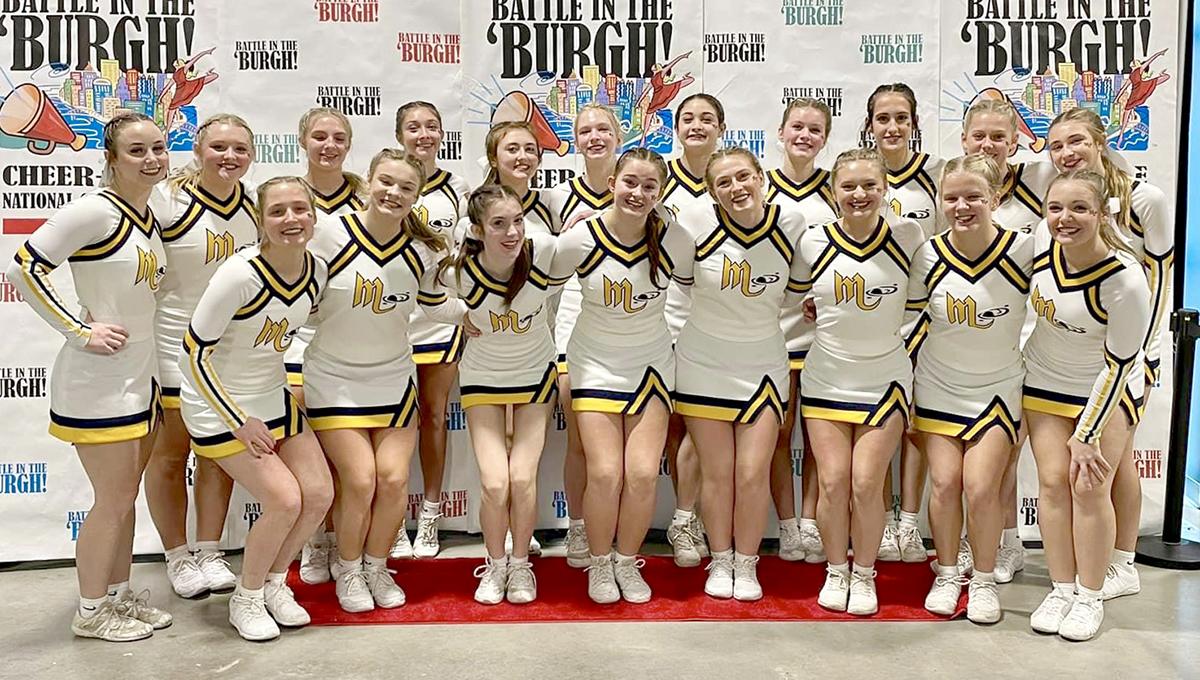 Members of Mars Area High School Competitive Cheer Team earned second place overall at the “Battle in the ‘Burgh” cheerleading competition.