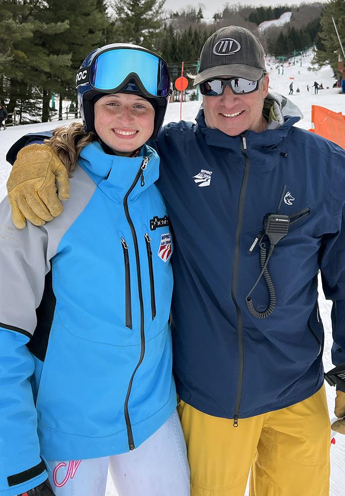 Kate McEnroe, Mars Area High School junior, (pictured at left with coach Rick Cellich) took sixth place overall in the statewide PA Cup Alpine Ski Racing Series.