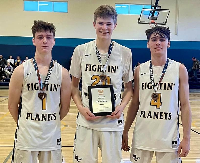 Mars Area High School students Austin Campbell, Ryan Ceh and Drew Navetta were selected for the 2023 Boys All-Tournament Team the Innisfree Hotels Beach Basketball Tournament. The Fightin’ Planets Boys Varsity Basketball Team took first place at the event.