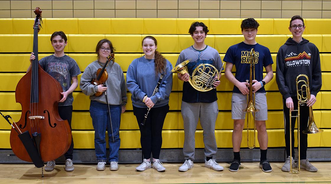 Mars Area High School orchestra members (from left) Jace Smith, Caroline Martin, Meghan Smith, Alex Schumann, Carter Snyder and Carson Mahan were selected to perform at the PMEA Region Orchestra Festival.